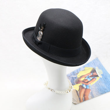 Elegant Bow Curling Woolen British Vintage Top Bucket Hat